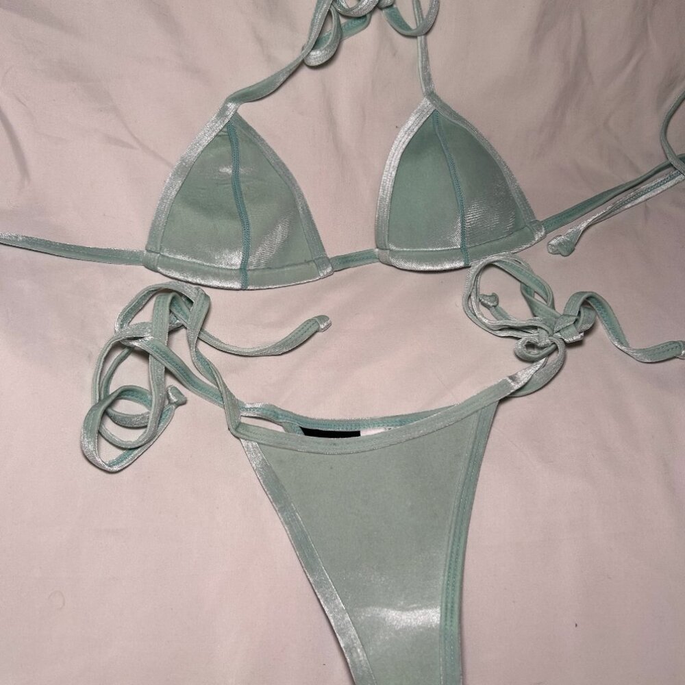 Hoaka Swimwear Baby Blue Velvet Bikini